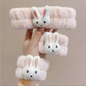 ⚠️Clearance Cute Cartoon Bunny Hair Ties And Headband For Face Wash Routine